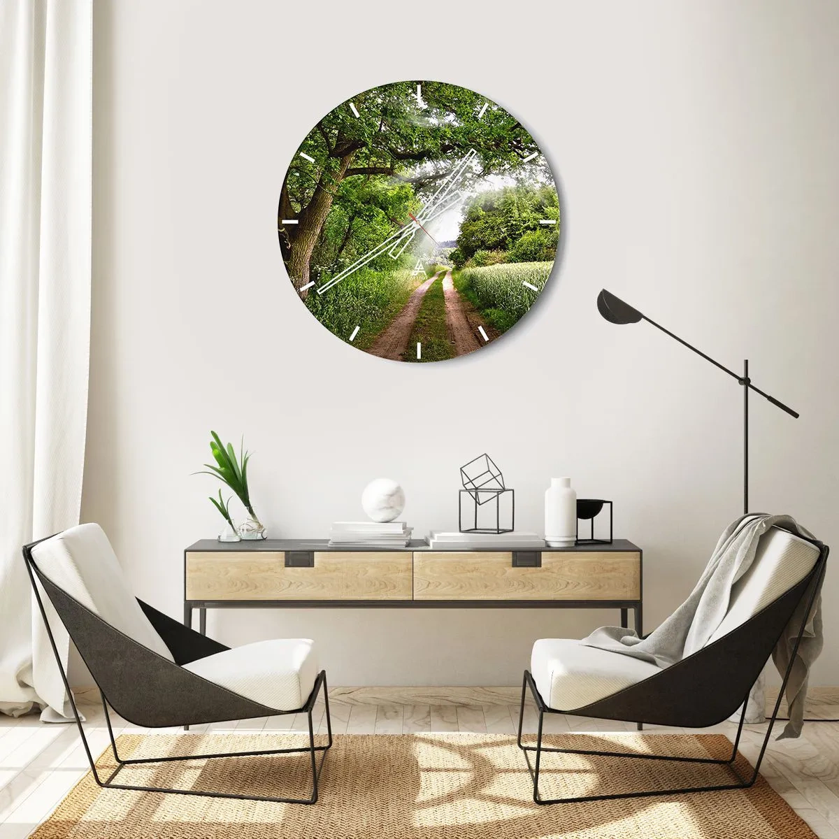 Wanduhr - Glasuhr - Et in Arcadia ego - 40x40 cm