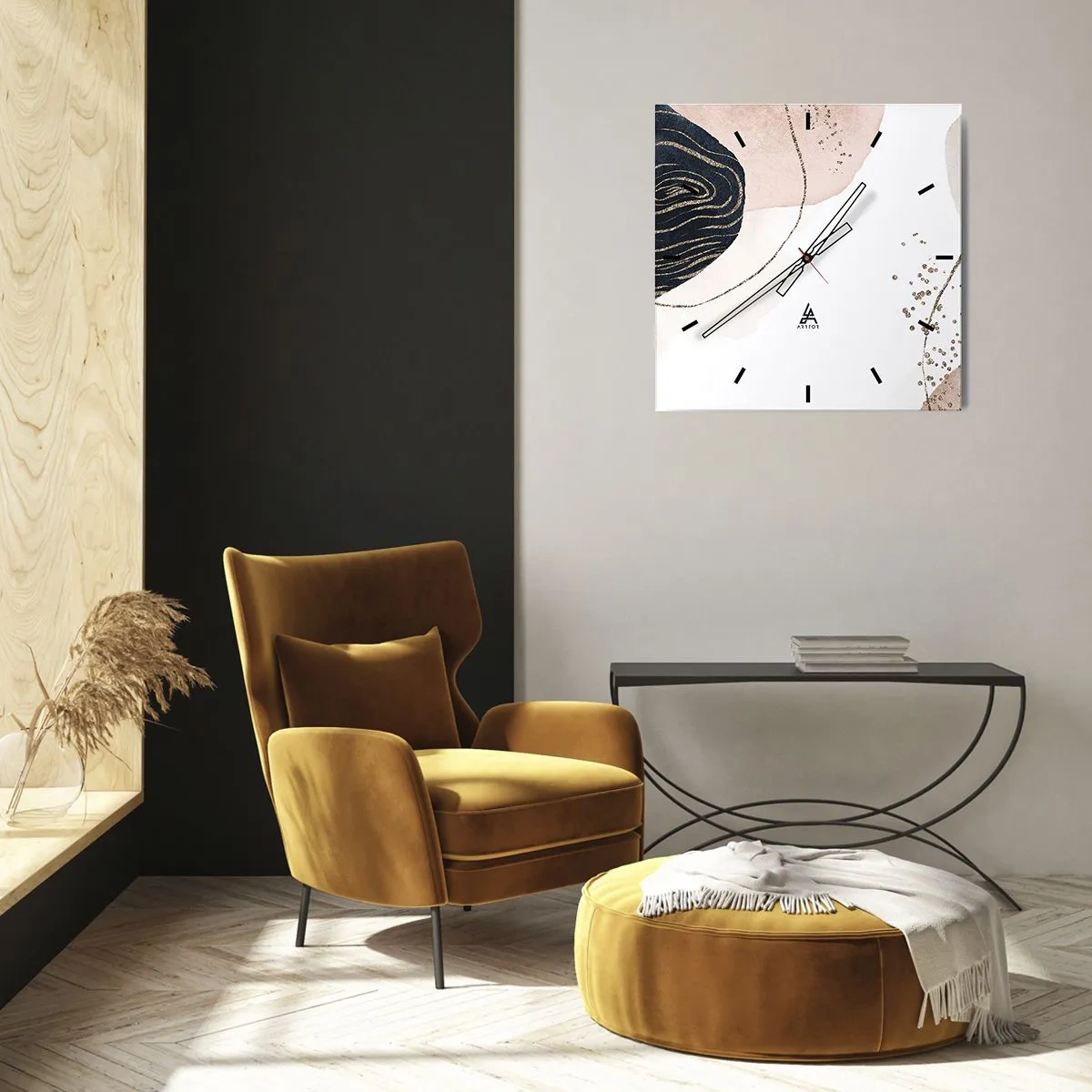 Wanduhr - Glasuhr - Alles fließt - 40x40 cm