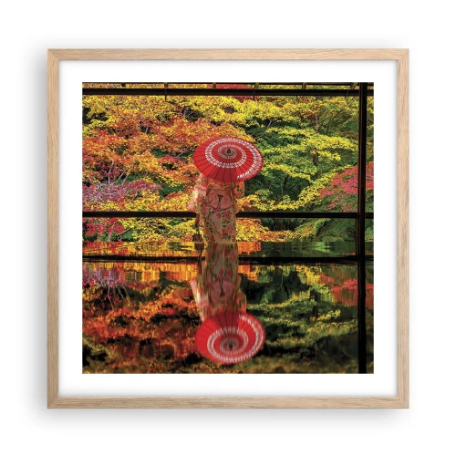 Poster in einem Rahmen aus heller Eiche - Im Tempel der Natur - 50x50 cm