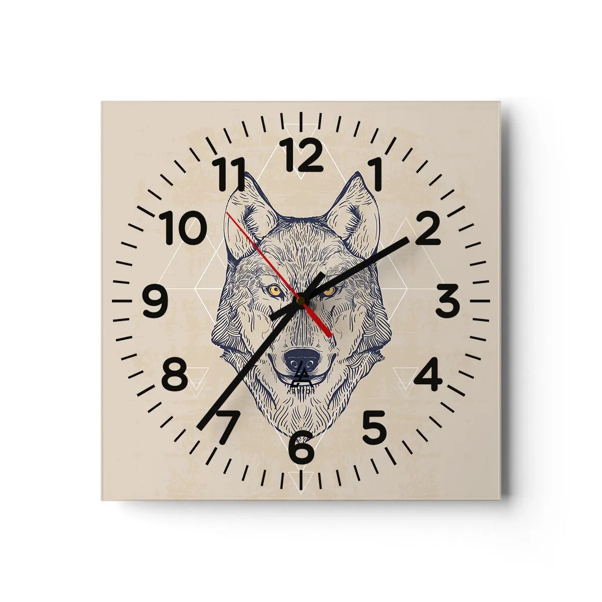 Wanduhr - Glasuhr - Ein Alpha mit durchdringendem Blick - 30x30 cm