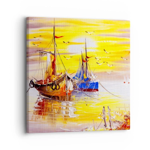 Bild auf Leinwand - Leinwandbild - Eine wohlverdiente Pause im Hafen - 30x30 cm