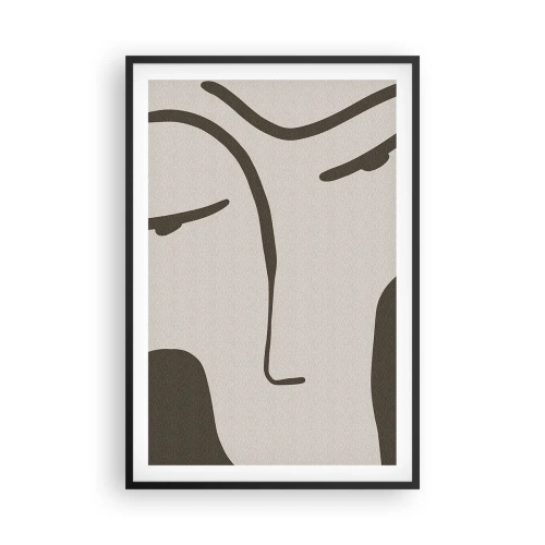 Poster in einem schwarzem Rahmen - Wie ein Modigliani-Gemälde - 61x91 cm