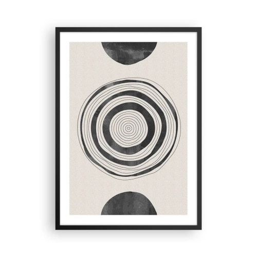 Poster in einem schwarzem Rahmen - Eine minimalistische Komposition aus geometrischen Kreisen - 50x70cm - Wichtig ist, was dazwischen liegt - Moderne Wanddekoration für Wohnzimmer und Schlafzimmer ARTTOR