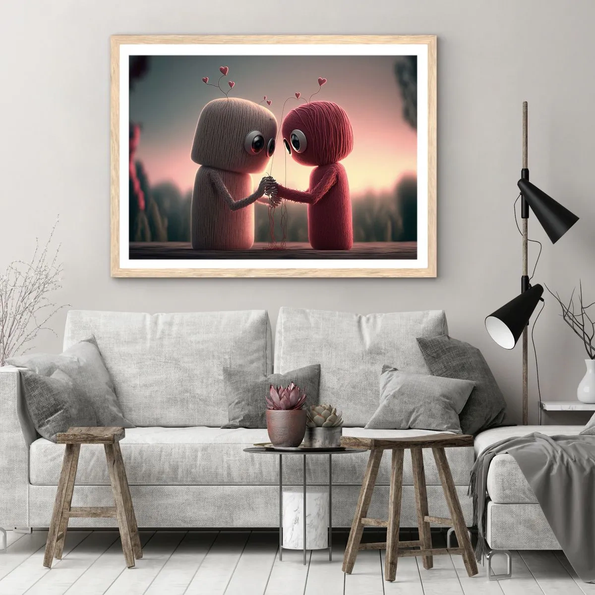 Poster in einem Rahmen aus heller Eiche - Jeder darf lieben - 40x30 cm