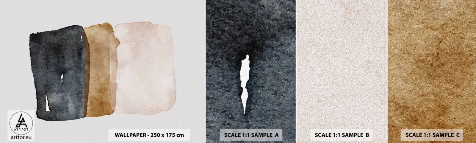 Fototapeten Muster Selbstklebend Deluxe Sticker - Die Komposition der Farben der Erde - Abstraktion, Stück, Minimalismus - 100x30 cm