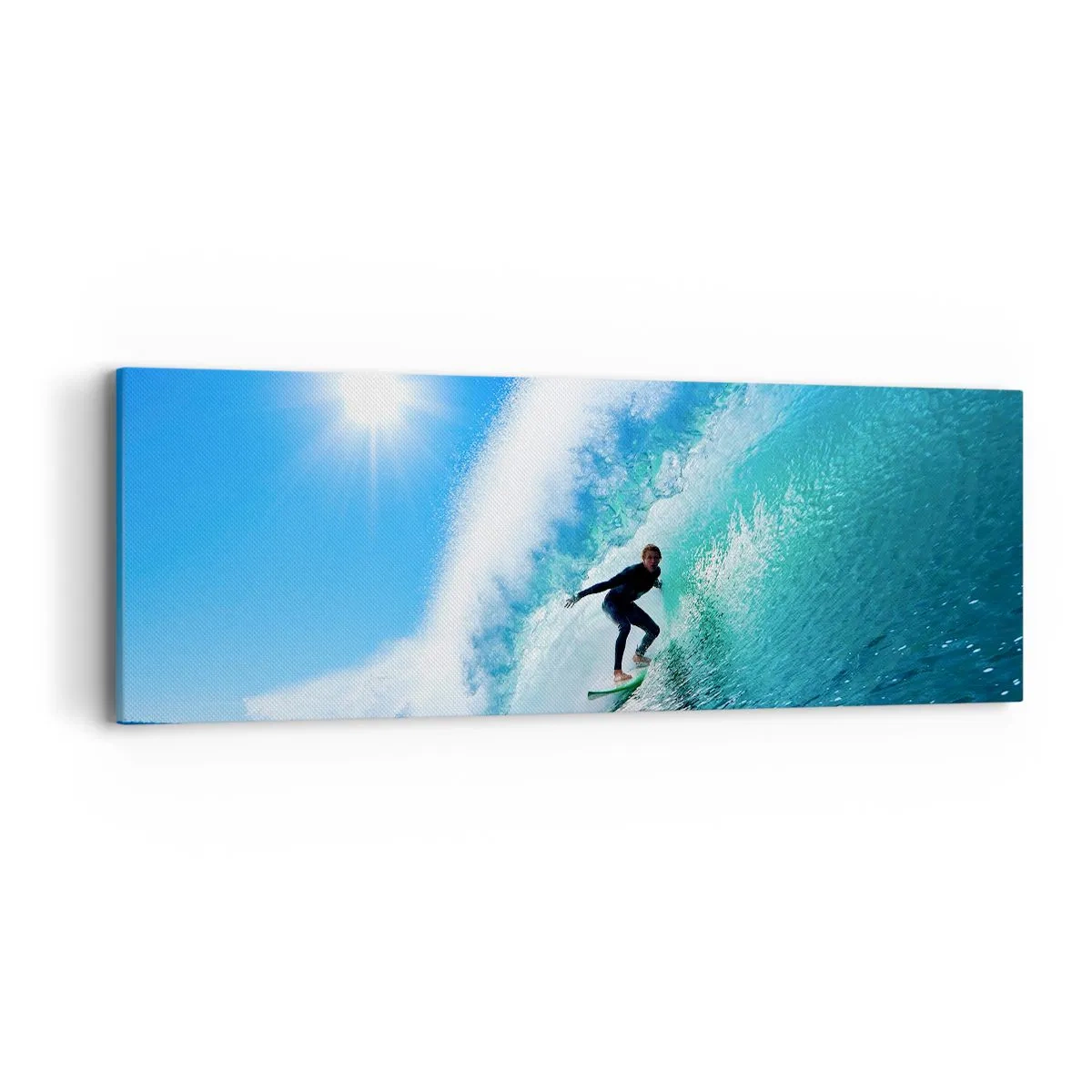 Bild auf Leinwand - Leinwandbild - Durch das große Blau - 90x30 cm