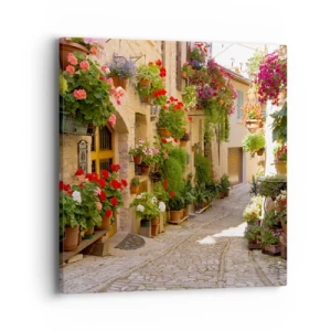 Bild auf Leinwand - Leinwandbild - In der Flut Blumen - 40x40 cm