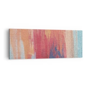 Bild auf Leinwand - Leinwandbild - Bunte abstrakte Pinselstriche - 140x50cm - Renne den Regenbogen hinunter - Moderne Wanddekoration für Wohnzimmer und Schlafzimmer ARTTOR