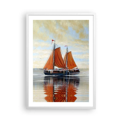 Poster in einem weißen Rahmen - Hey, Segel, Matrose ... - 50x70 cm