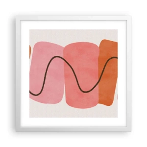 Poster in einem weißen Rahmen - Sanfte Bewegung der Formen - 40x40 cm