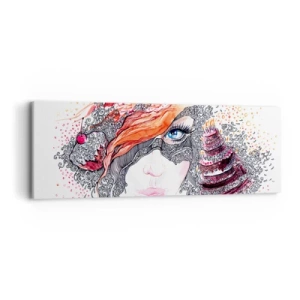 Bild auf Leinwand - Leinwandbild - Bei ihr ist jeden Tag Feiertag - 90x30 cm