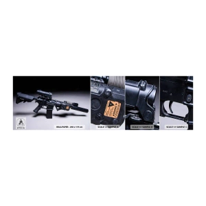 Fototapetenmuster Standard Eco - dunkler Ritter - Militär, Gewehr, Waffe - 100x30 cm
