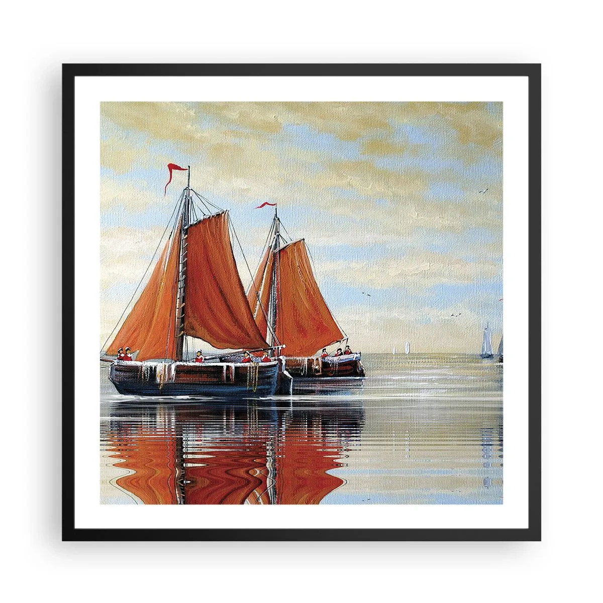 Poster in einem schwarzem Rahmen - Hey, Segel, Matrose ... - 60x60 cm