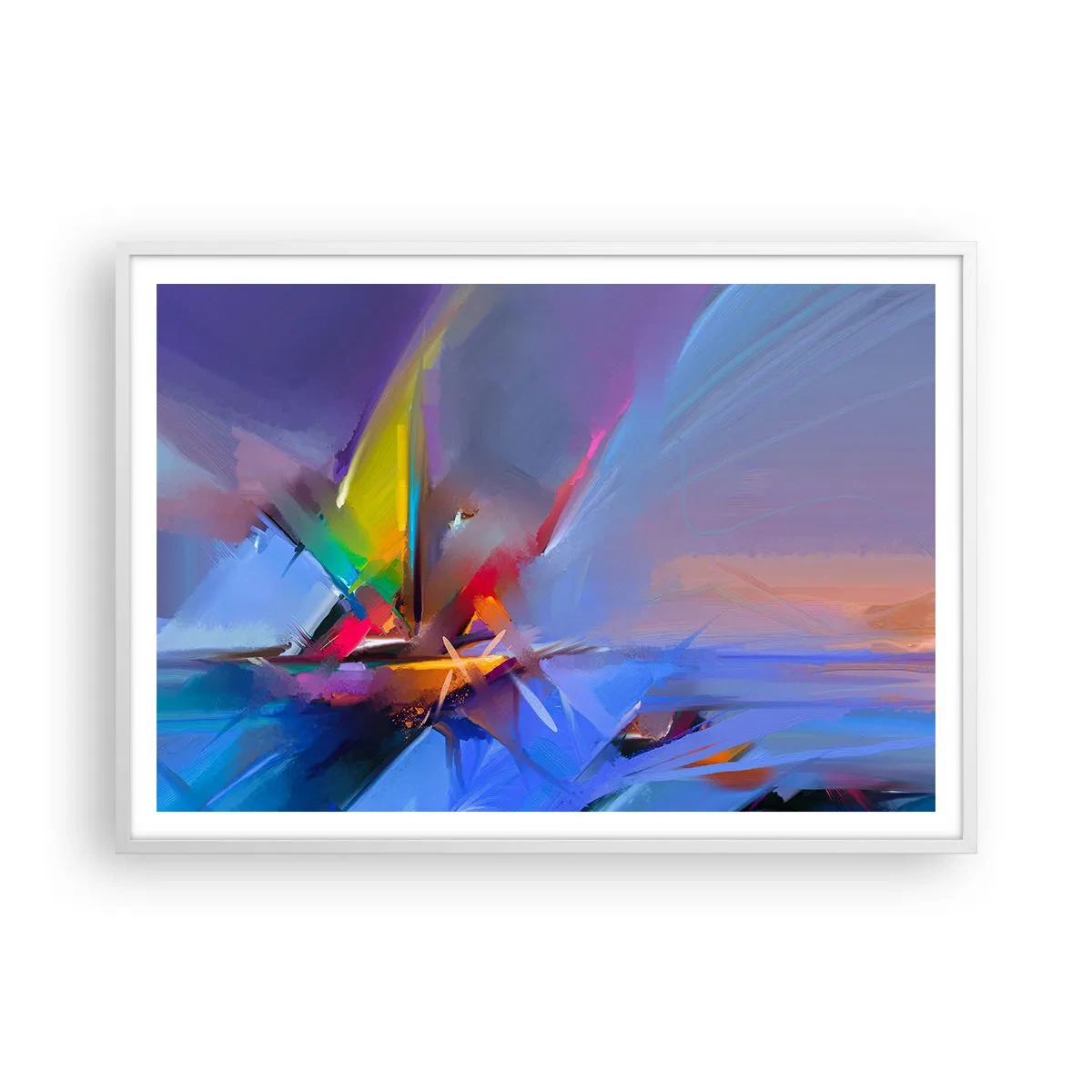 Poster in einem weißen Rahmen - Propeller wie ein Vogel - 100x70 cm