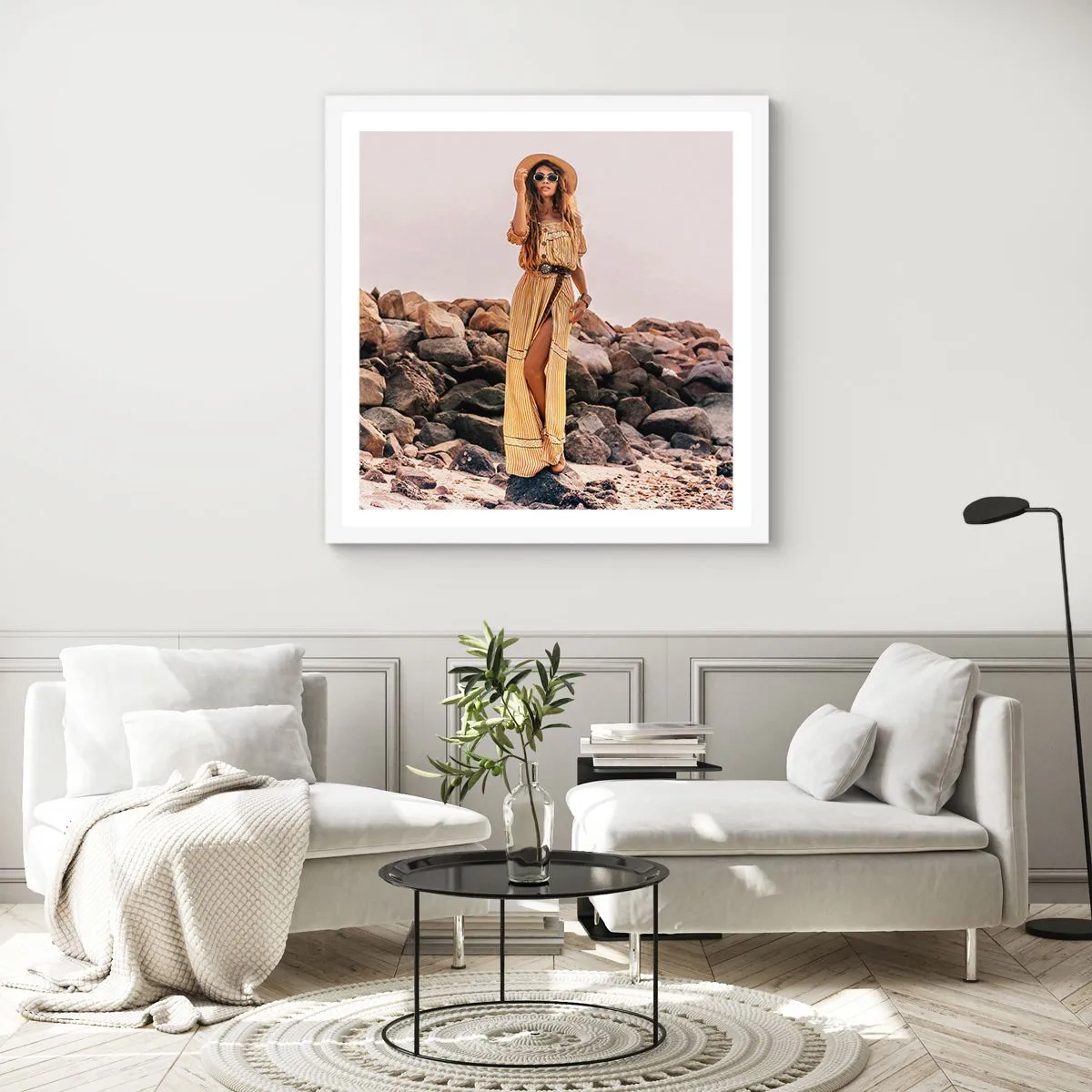 Poster in einem weißen Rahmen - Die Magie der Steine - 50x50 cm