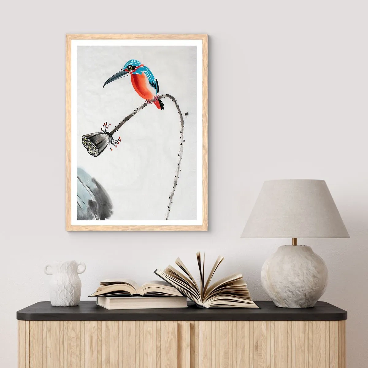 Poster in einem Rahmen aus heller Eiche - Das Leben der Wiese - 50x70 cm