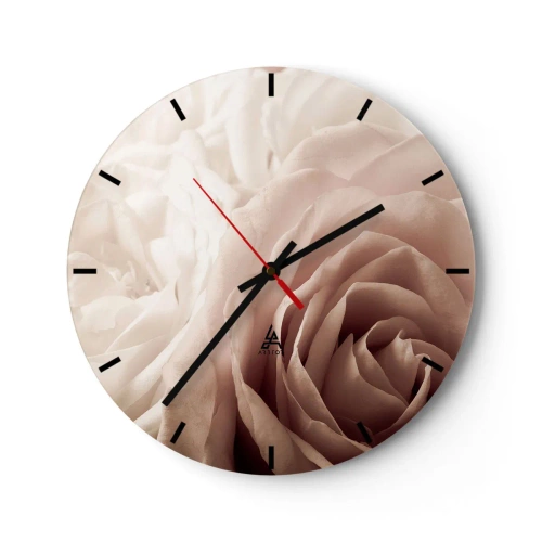 Wanduhr - Glasuhr - Im Herzen der Rose - 40x40 cm