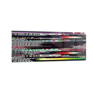 Glasbild - Bild auf glas - Bunte Linien und Pixel im abstrakten Stil - 140x50cm - Das Kontrollbild der Realität - Moderne Wanddekoration für Wohnzimmer und Schlafzimmer ARTTOR