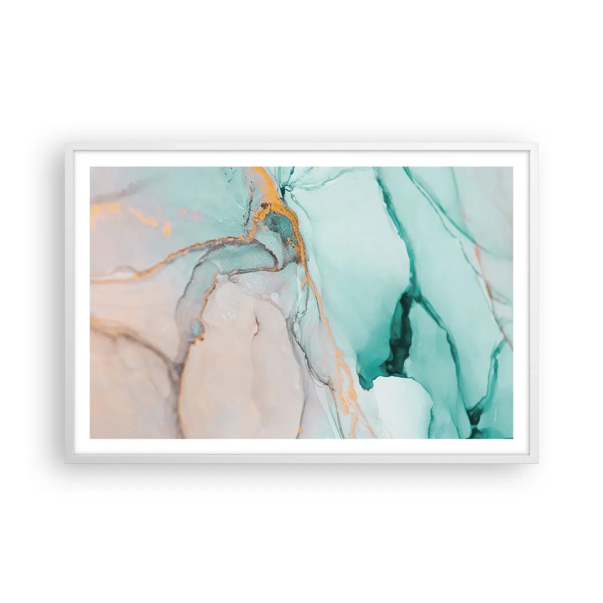 Poster in einem weißen Rahmen - Ein Tanz der Formen und Farben - 91x61 cm