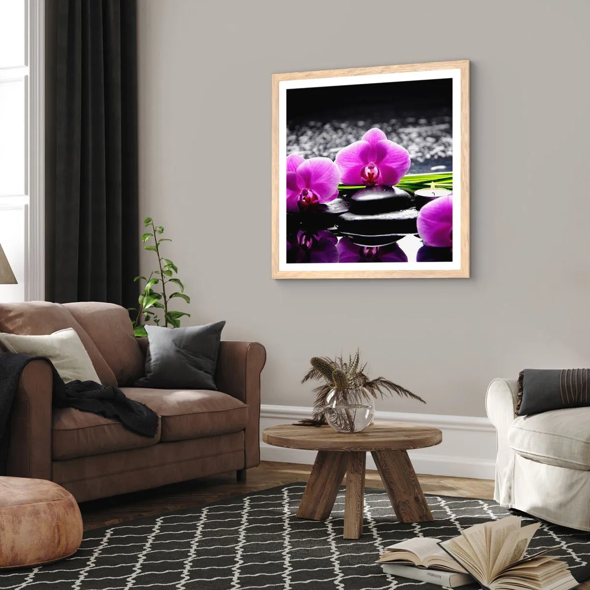 Poster in einem Rahmen aus heller Eiche - In Ruhe ertrinken - 60x60 cm