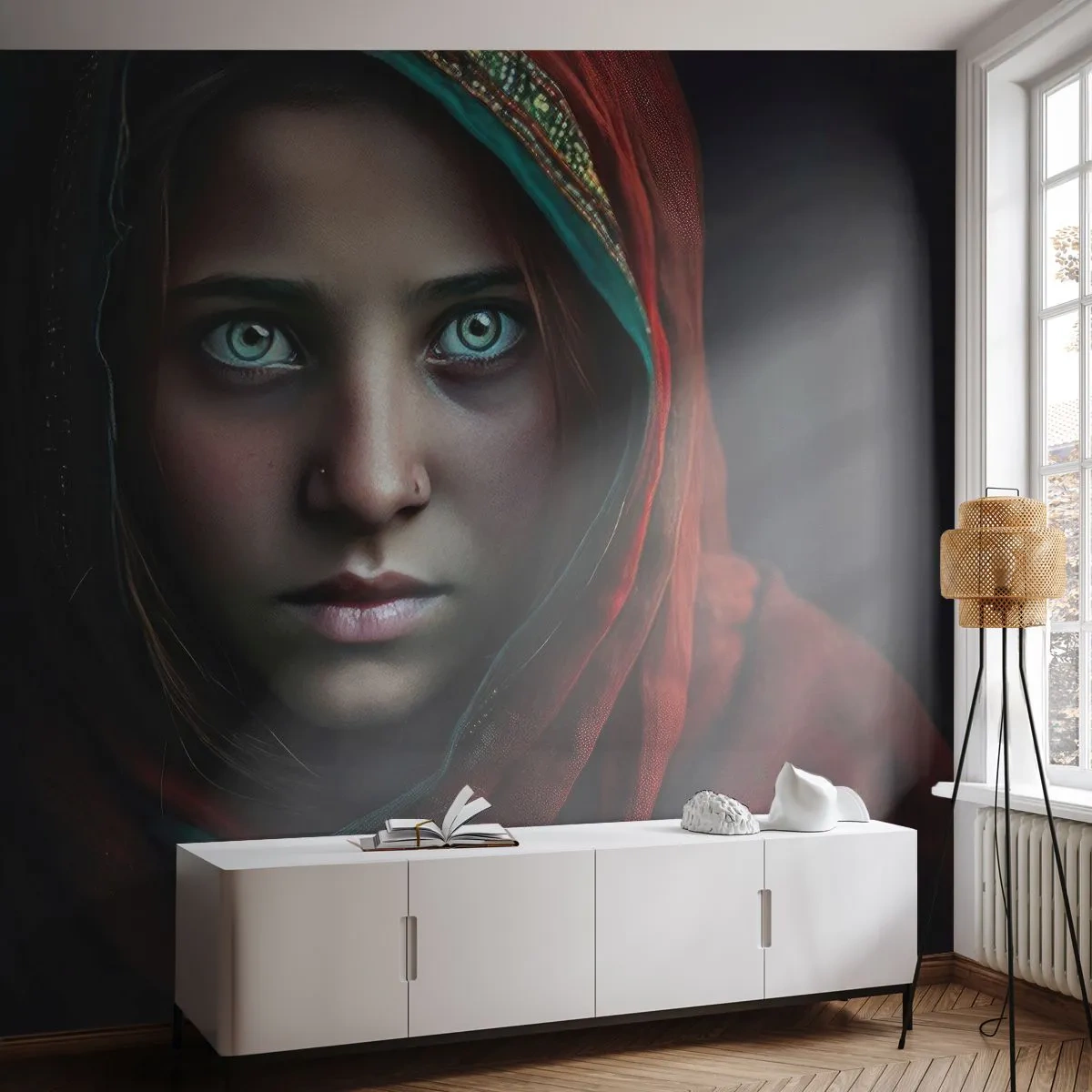 Selbstklebende Fototapete Deluxe Sticker - Prinzessin aus dem Osten - Mädchen, Porträt, Pakistan - 100x70 cm