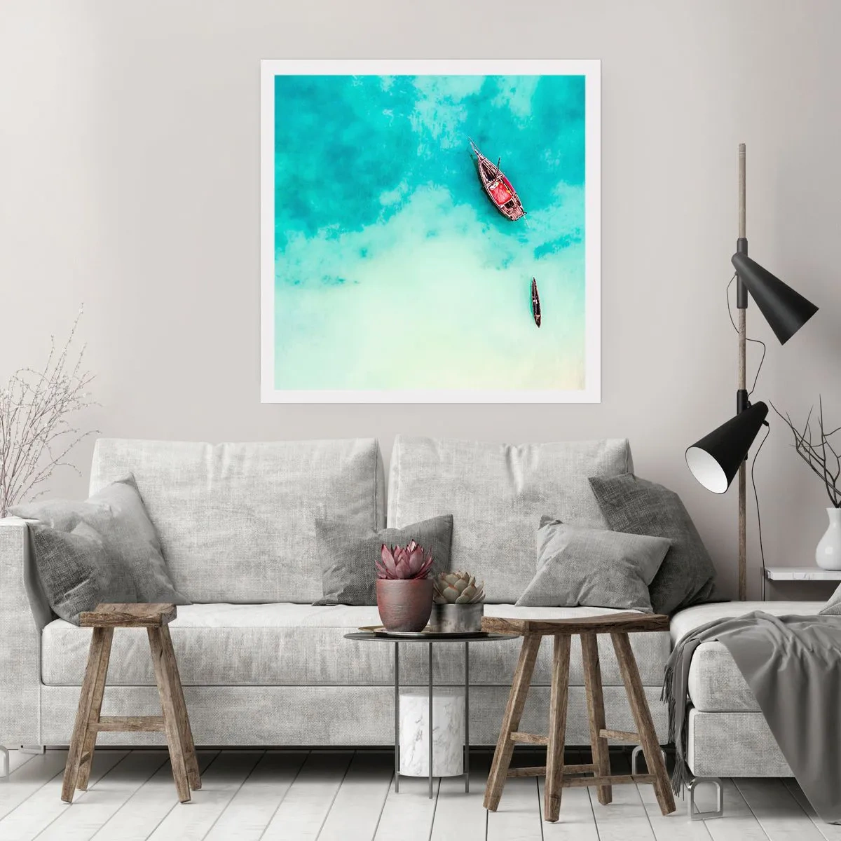 Poster - Denn an den Stränden von Sansibar, wenn der Wasserüberschuss ... - 60x60 cm