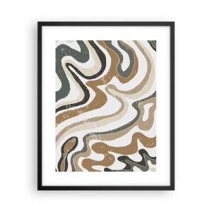 Poster in einem schwarzem Rahmen - Mäander in Erdfarben - 40x50 cm