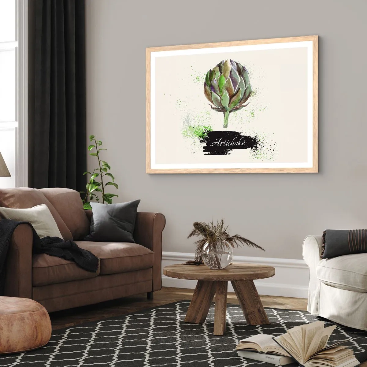 Poster in einem Rahmen aus heller Eiche - Eviva-Gemüse! - 70x50 cm