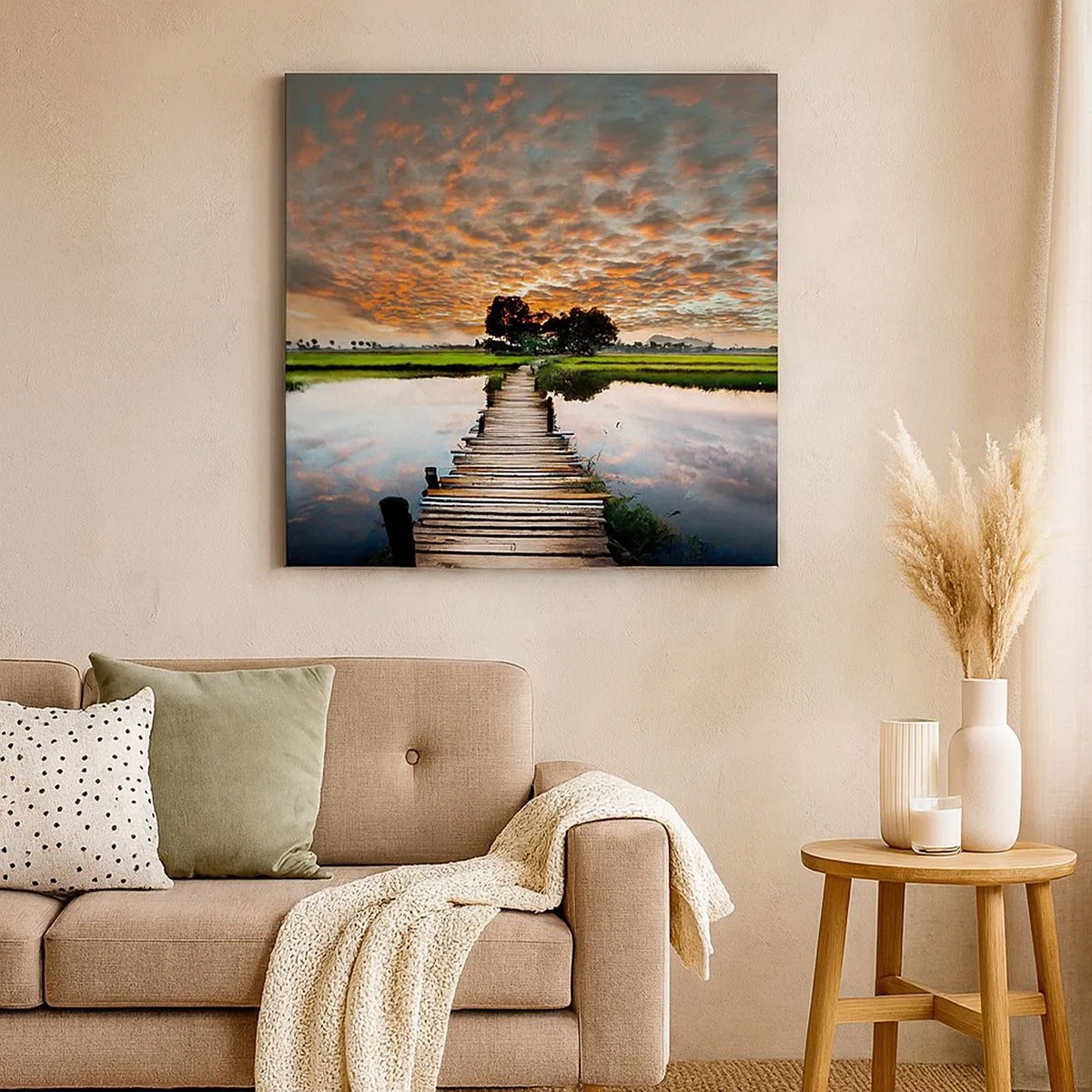 Bild auf Leinwand - Leinwandbild - Arme ausstrecken - atmen - 30x30 cm