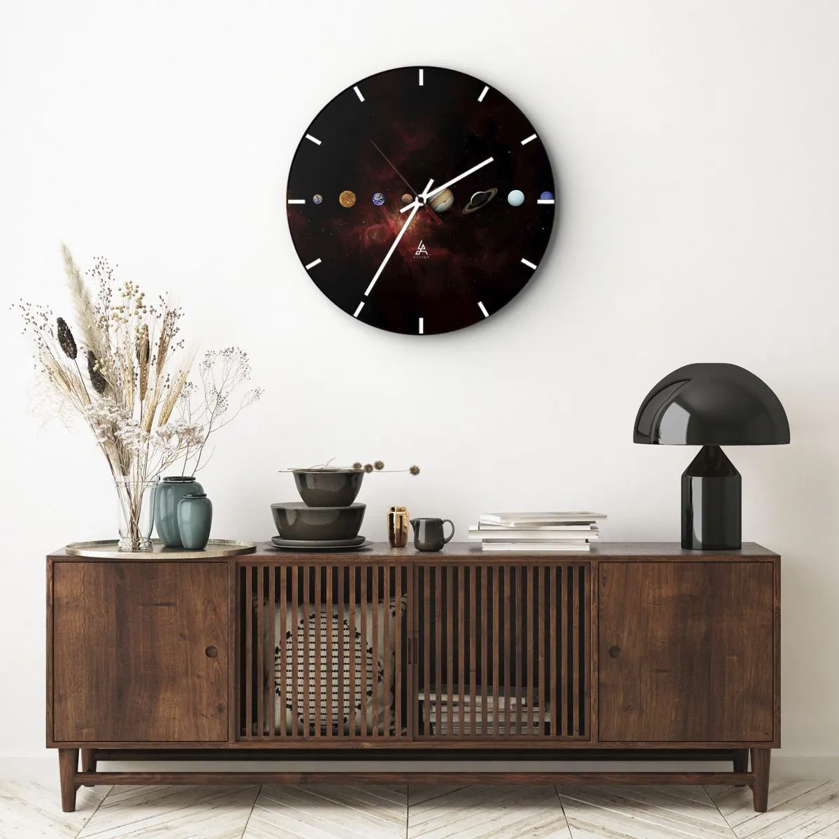 Wanduhr - Glasuhr - Unsere Nachbarschaft - 30x30 cm