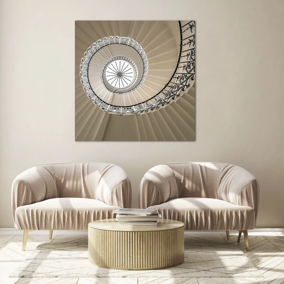 Glasbild - Bild auf glas - Im Inneren der Muschel - 50x50 cm