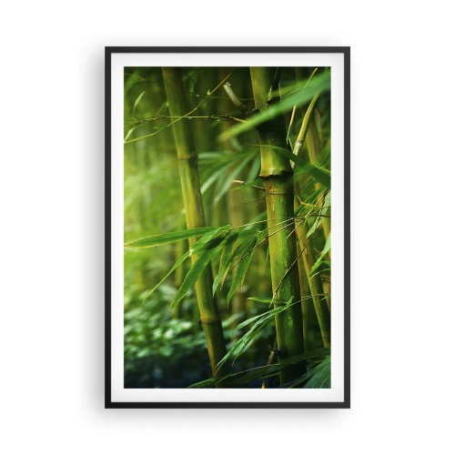 Poster in einem schwarzem Rahmen - Lerne Grün selbst kennen - 61x91 cm