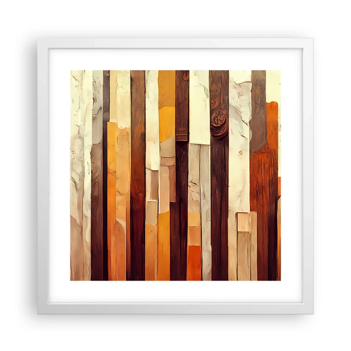 Poster in einem weißen Rahmen - Hymne der Waldbäume - 40x40 cm