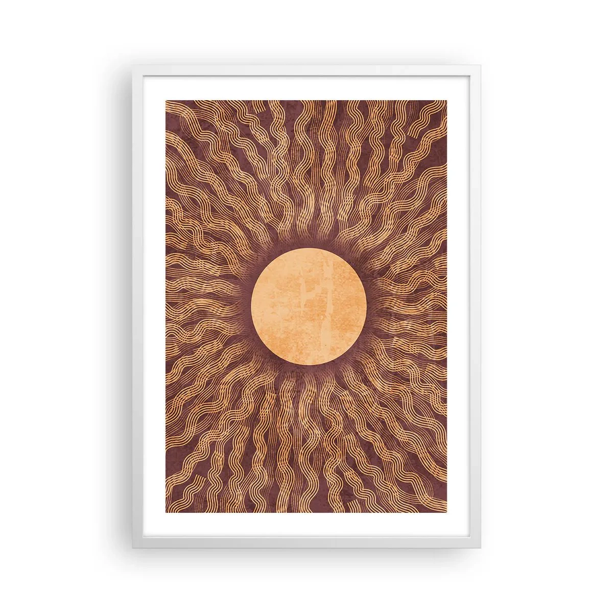 Poster in einem weißen Rahmen - Sonnensymbol - 50x70 cm