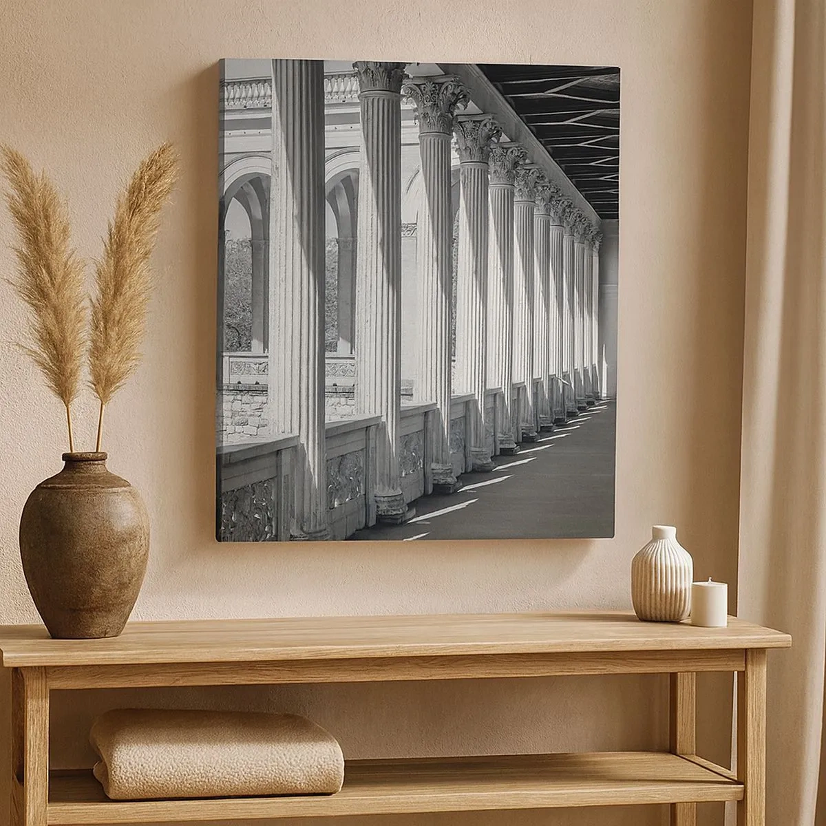 Bild auf Leinwand - Leinwandbild - Sonnige Arkade - 30x30 cm