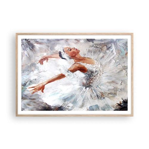 Poster in einem Rahmen aus heller Eiche - Zart und leicht wie Tüll - 100x70 cm