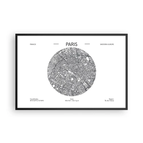 Poster in einem schwarzem Rahmen - Anatomie von Paris - 91x61 cm