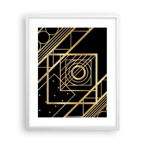 Poster in einem weißen Rahmen - Goldene Geometrie - 40x50 cm