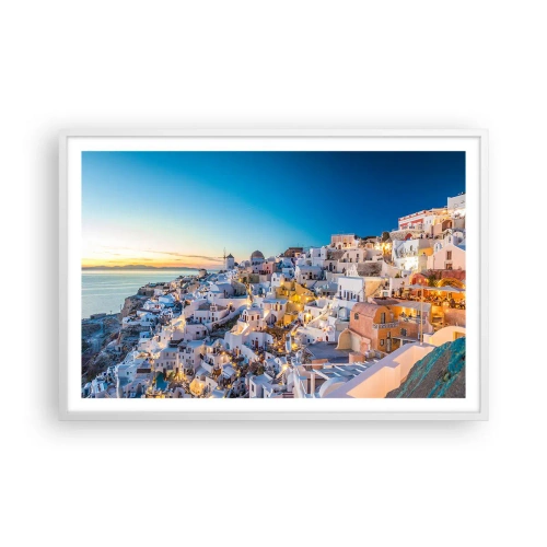 Poster in einem weißen Rahmen - Die Essenz des Griechischen - 91x61 cm
