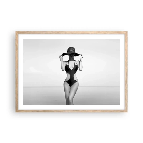 Poster in einem Rahmen aus heller Eiche - Mein Name ist: Eleganz - 70x50 cm