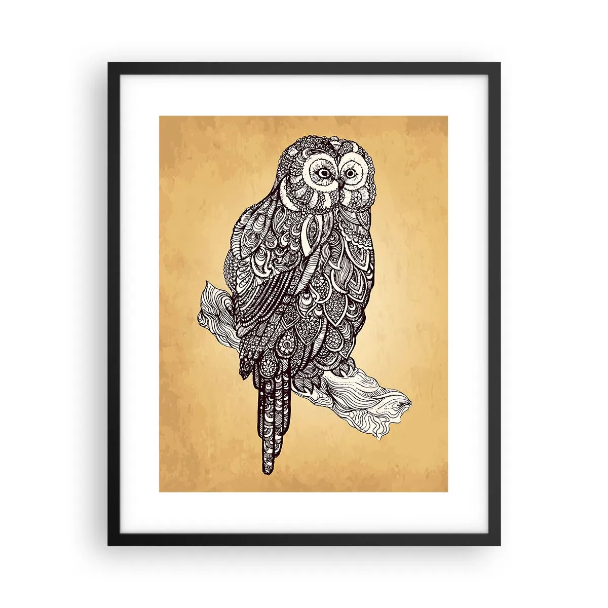 Poster in einem schwarzem Rahmen - Kunstvolle Ornamente der Weisheit - 40x50 cm