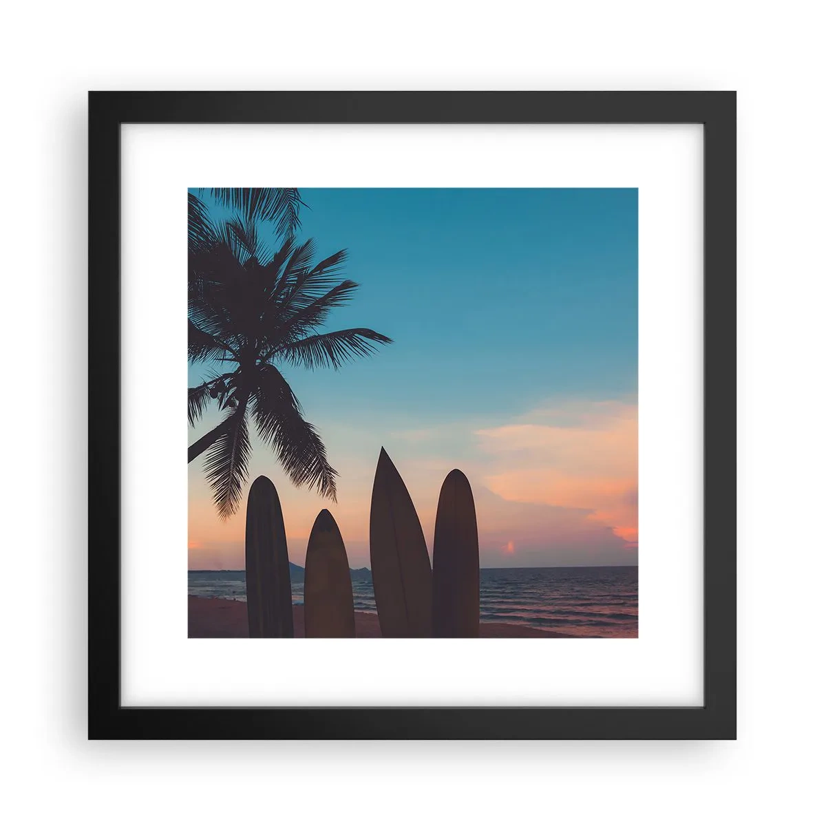 Poster in einem schwarzem Rahmen - Morgen wird es auch lustig - 30x30 cm