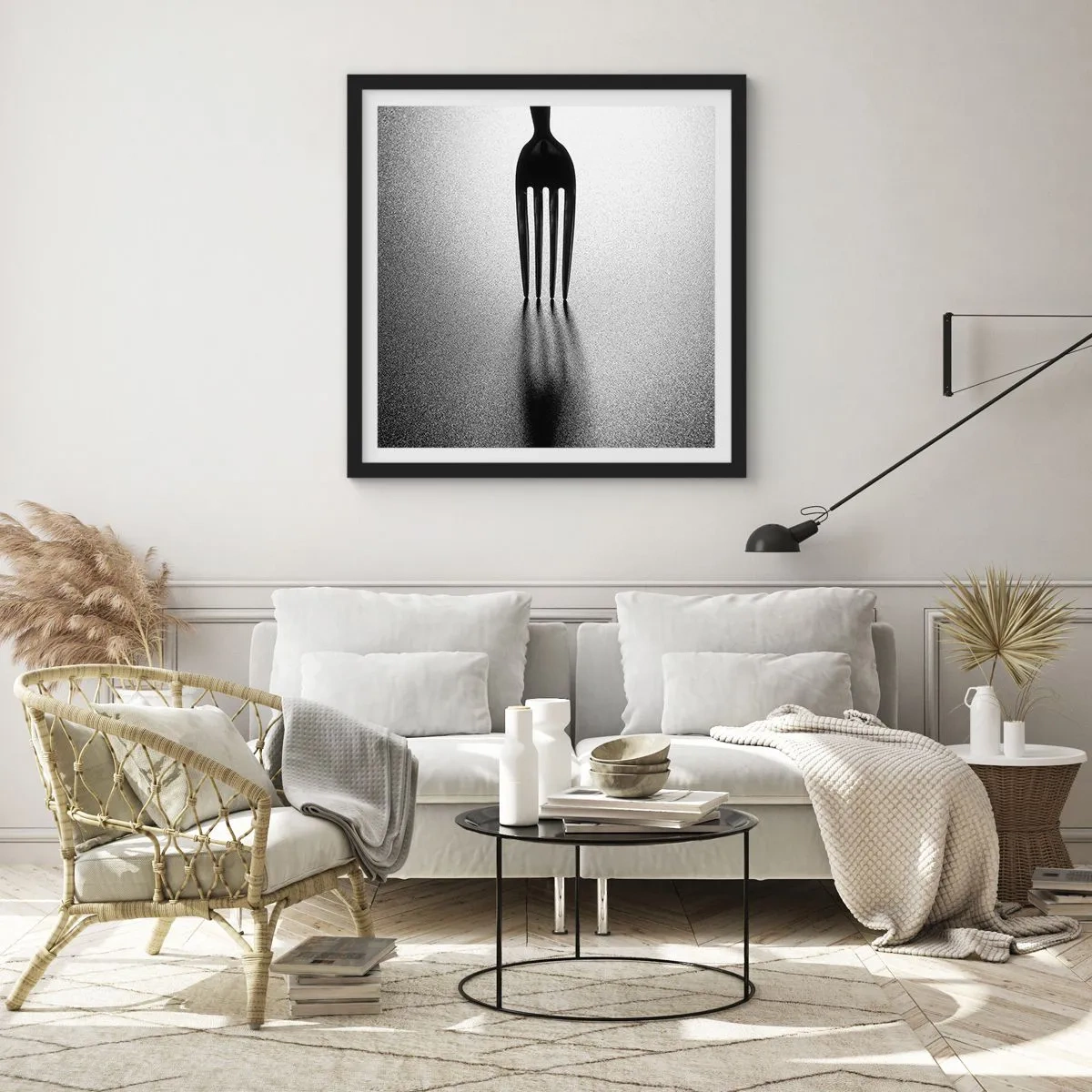 Poster in einem schwarzem Rahmen - Licht und Schatten - 30x30 cm