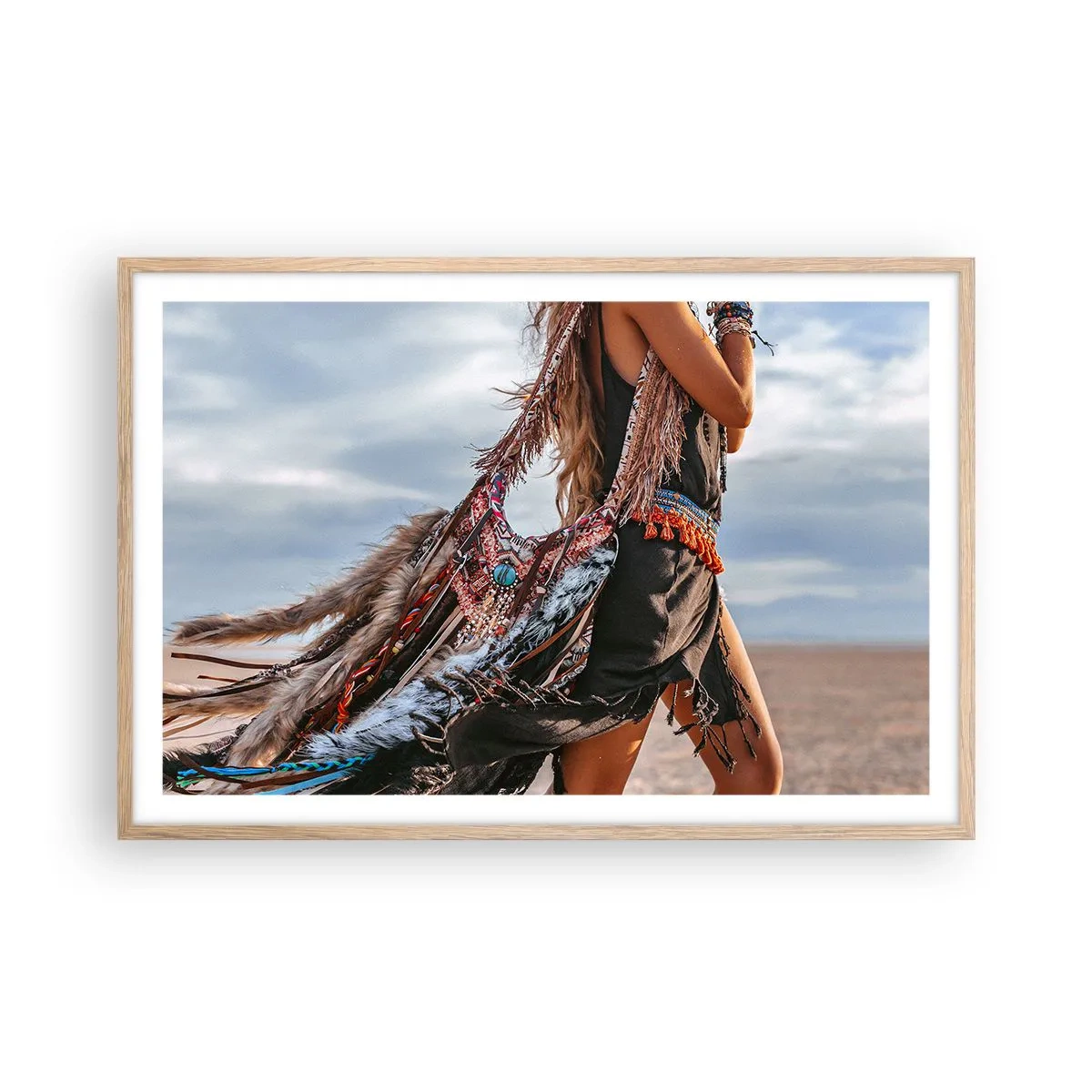 Poster in einem Rahmen aus heller Eiche - Das Mädchen des Schamanen - 91x61 cm
