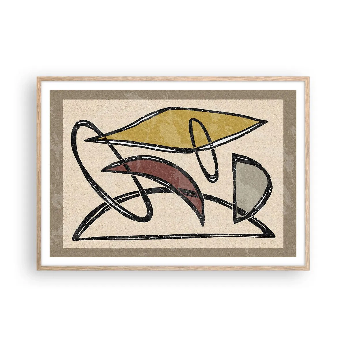 Poster in einem Rahmen aus heller Eiche - Vertikale und Horizontale - 100x70 cm