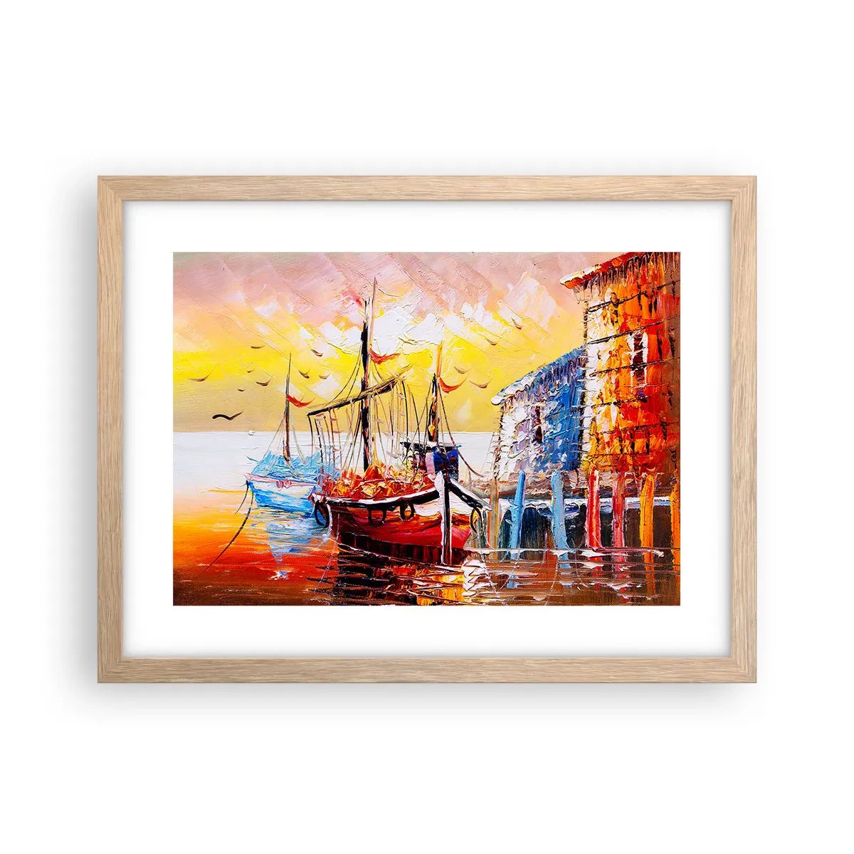 Poster in einem Rahmen aus heller Eiche - Glückliche Rückkehr - 40x30 cm