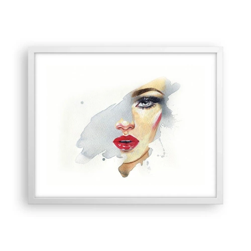 Poster in einem weißen Rahmen - Abspiegeln in einem Wassertropfen - 50x40 cm