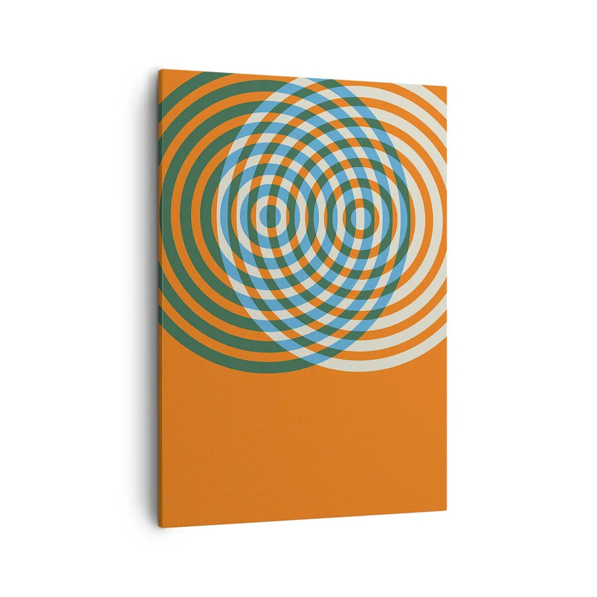 Bild auf Leinwand - Leinwandbild - Konzentrische Kreise auf orangefarbenem Hintergrund - 50x70cm - Abstrakte kreisförmige Variation - Moderne Wanddekoration für Wohnzimmer und Schlafzimmer ARTTOR