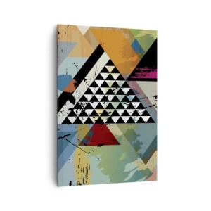 Bild auf Leinwand - Leinwandbild - Eine abstrakte Komposition aus geometrischen Formen und Farben. - 70x100cm - Wie einfach ist es - Moderne Wanddekoration für Wohnzimmer und Schlafzimmer ARTTOR