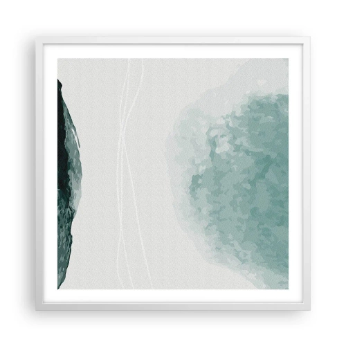 Poster in einem weißen Rahmen - Begegnung mit Nebel - 60x60 cm